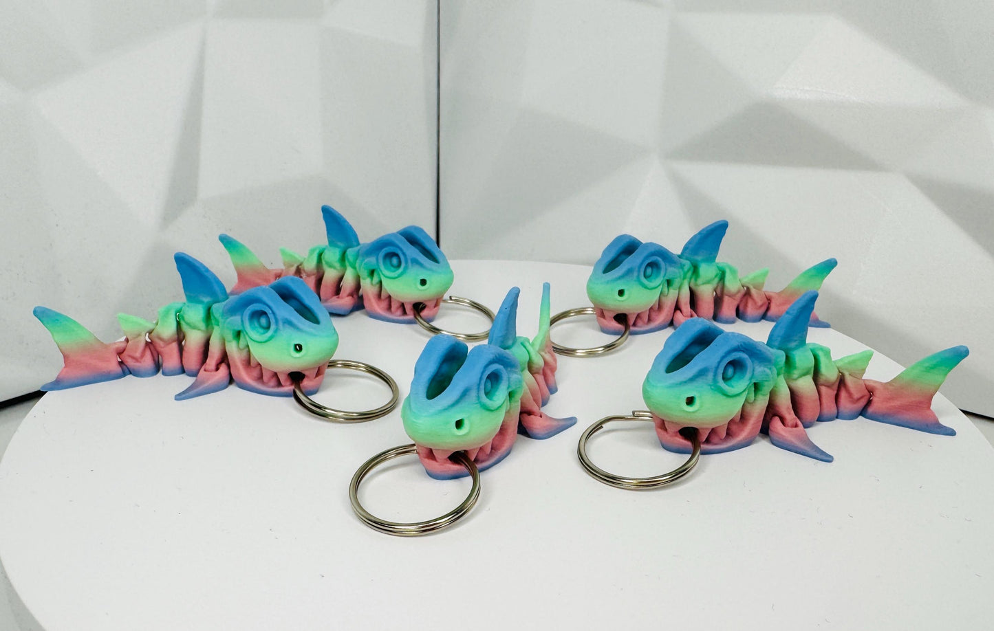 Hai Shark Schlüsselanhänger Rainbow 3d-druck, Größe S 