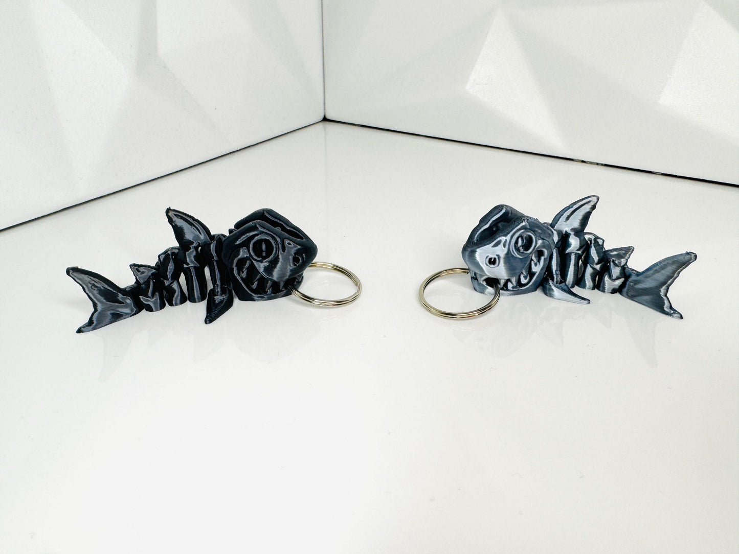 Hai Shark Schlüsselanhänger Schwarz/weiß 3d-druck, Größe S