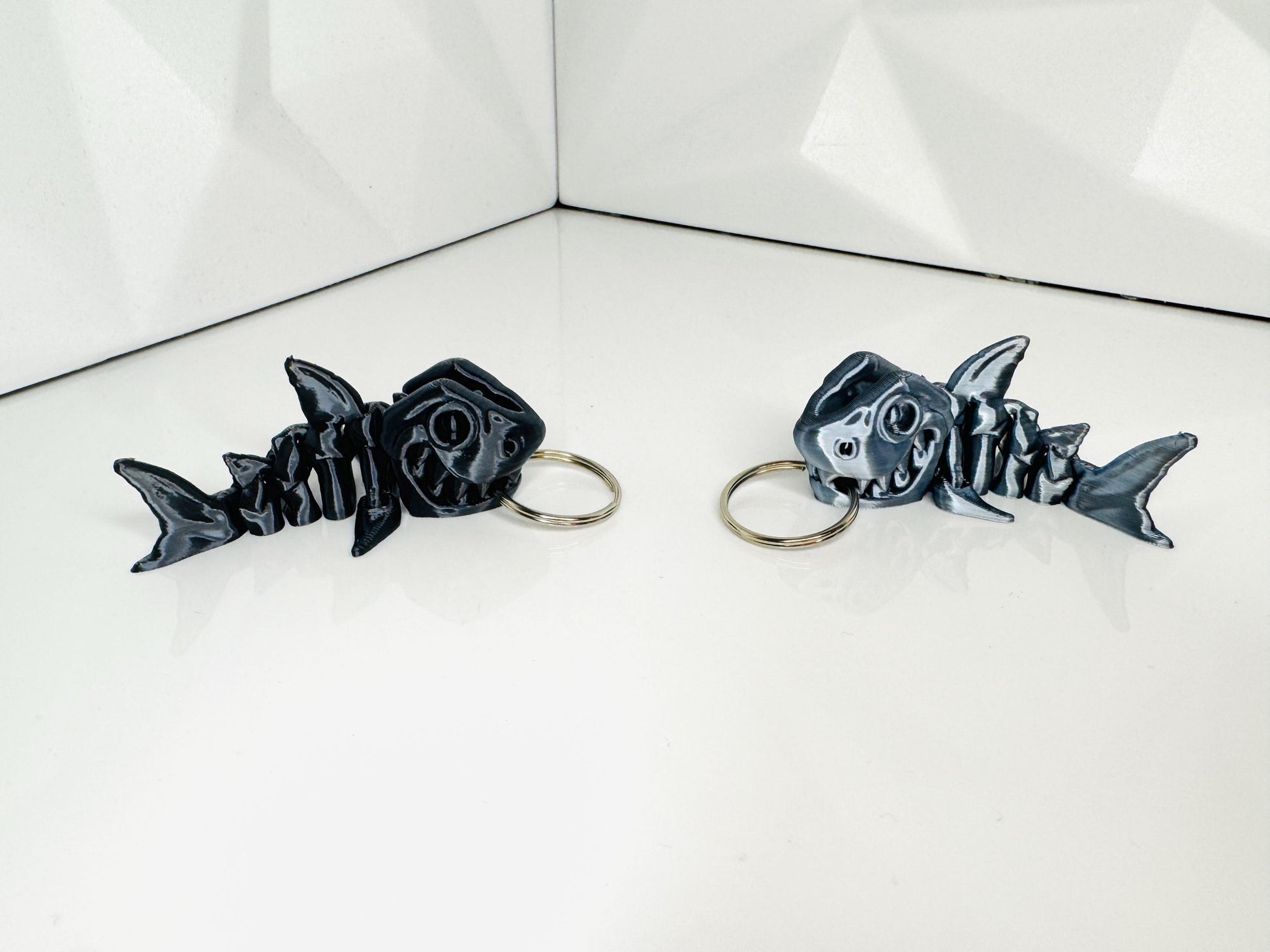 Hai Shark Schlüsselanhänger Schwarz/weiß 3d-druck, Größe S