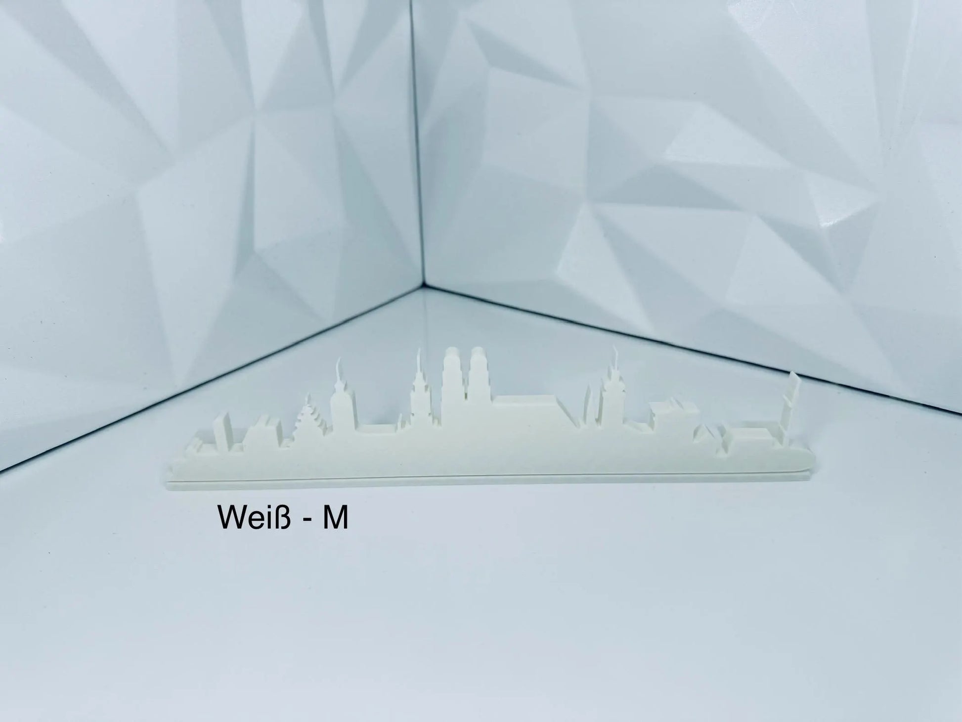 München Stadt Panorama in 3D-Druck – stilvolle Skyline Dekoration Weiß