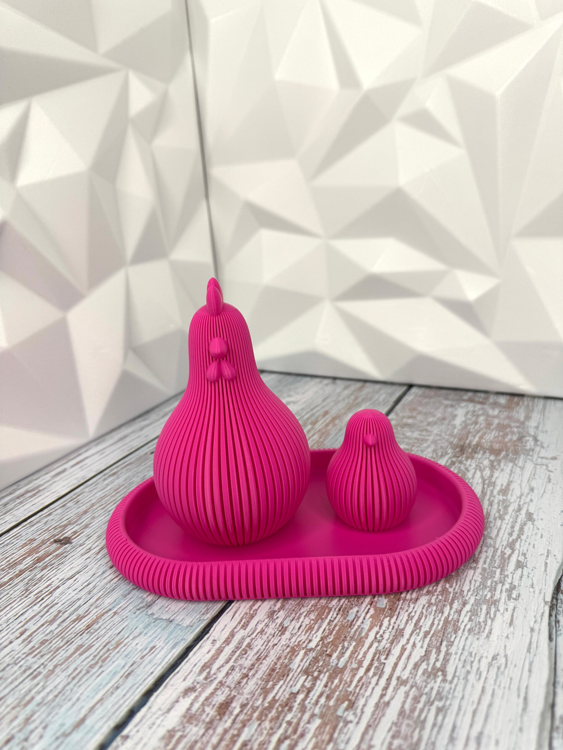 Easter chicken family pink set