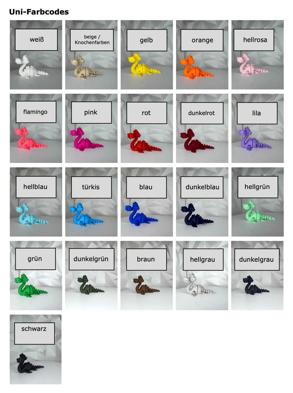 Farbauswahl Unifarben