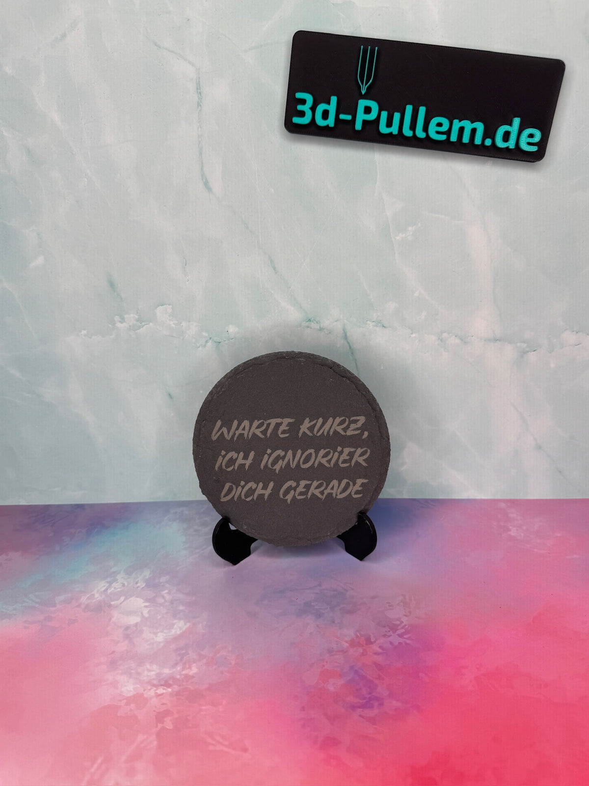 Lasergravierte Getränke-Untersetzer aus Schiefer oder Holz – Runde & quadratische Untersetzer mit lustigen Sprüchen