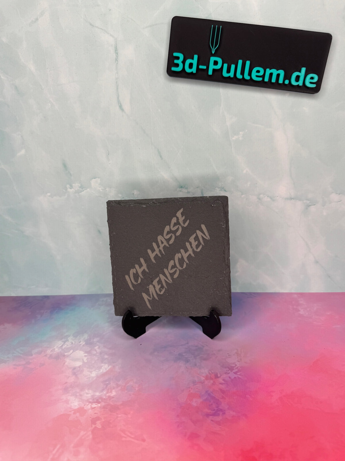 Lasergravierte Getränke-Untersetzer aus Schiefer oder Holz – Runde & quadratische Untersetzer mit lustigen Sprüchen