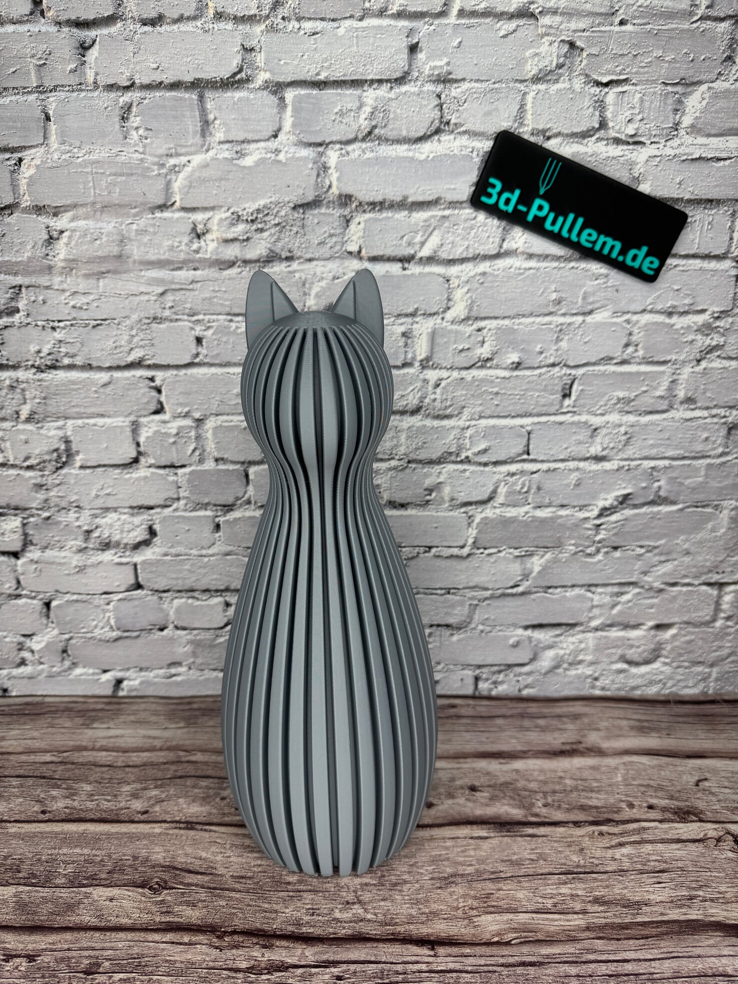 Katze Figur Statue Hellgrau
