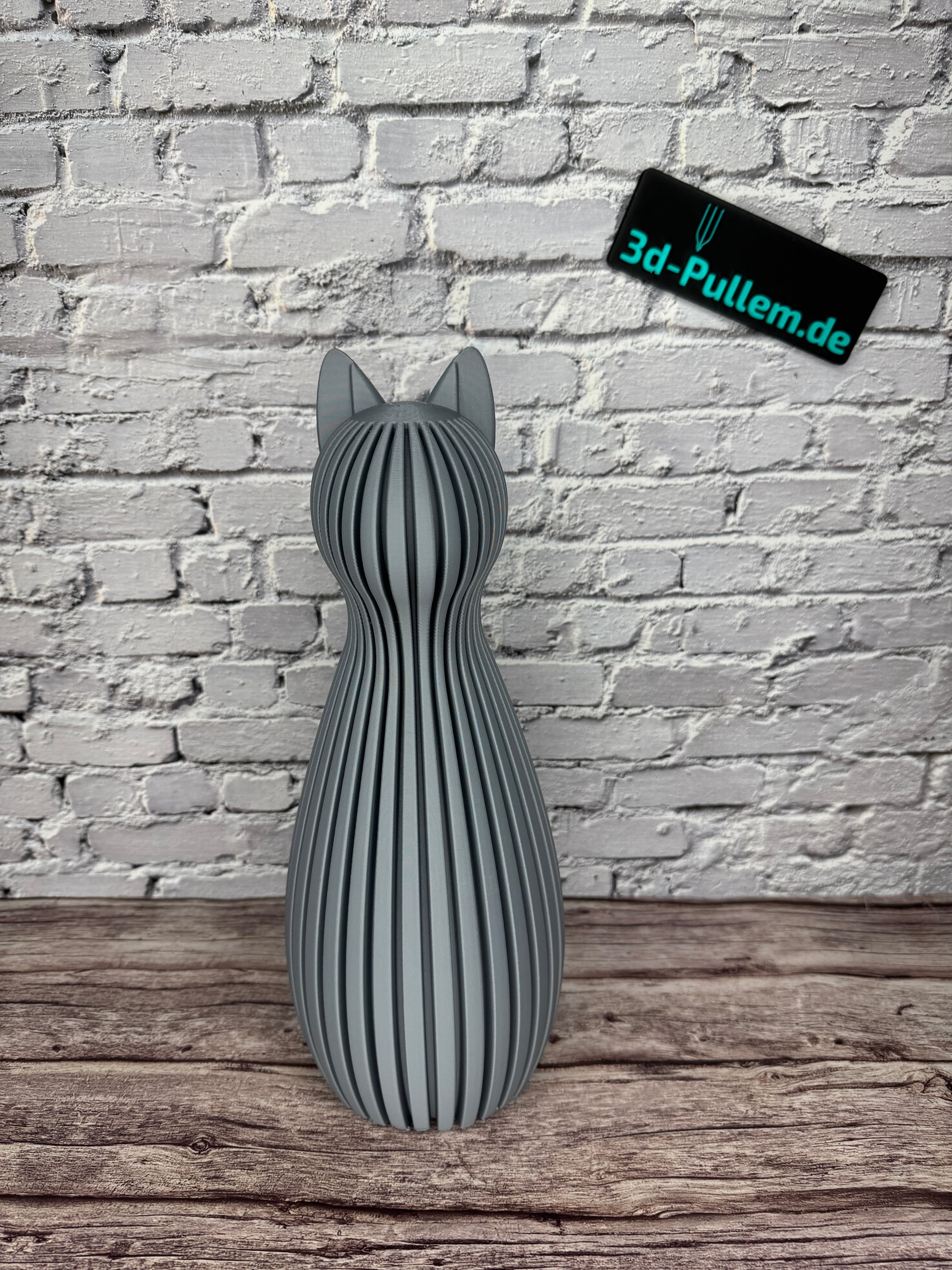 Katze Figur Statue Hellgrau