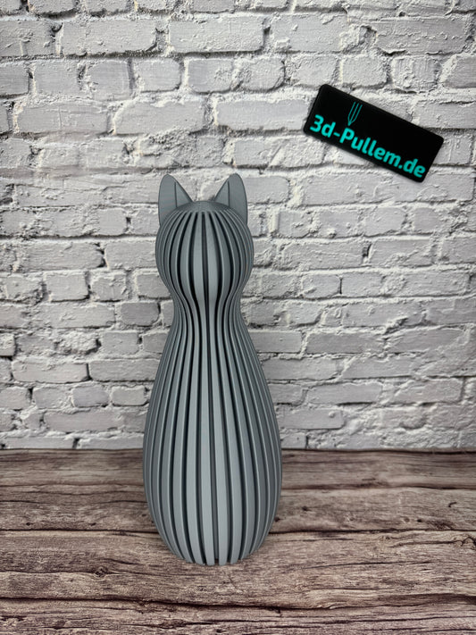 Katze Figur Statue Hellgrau