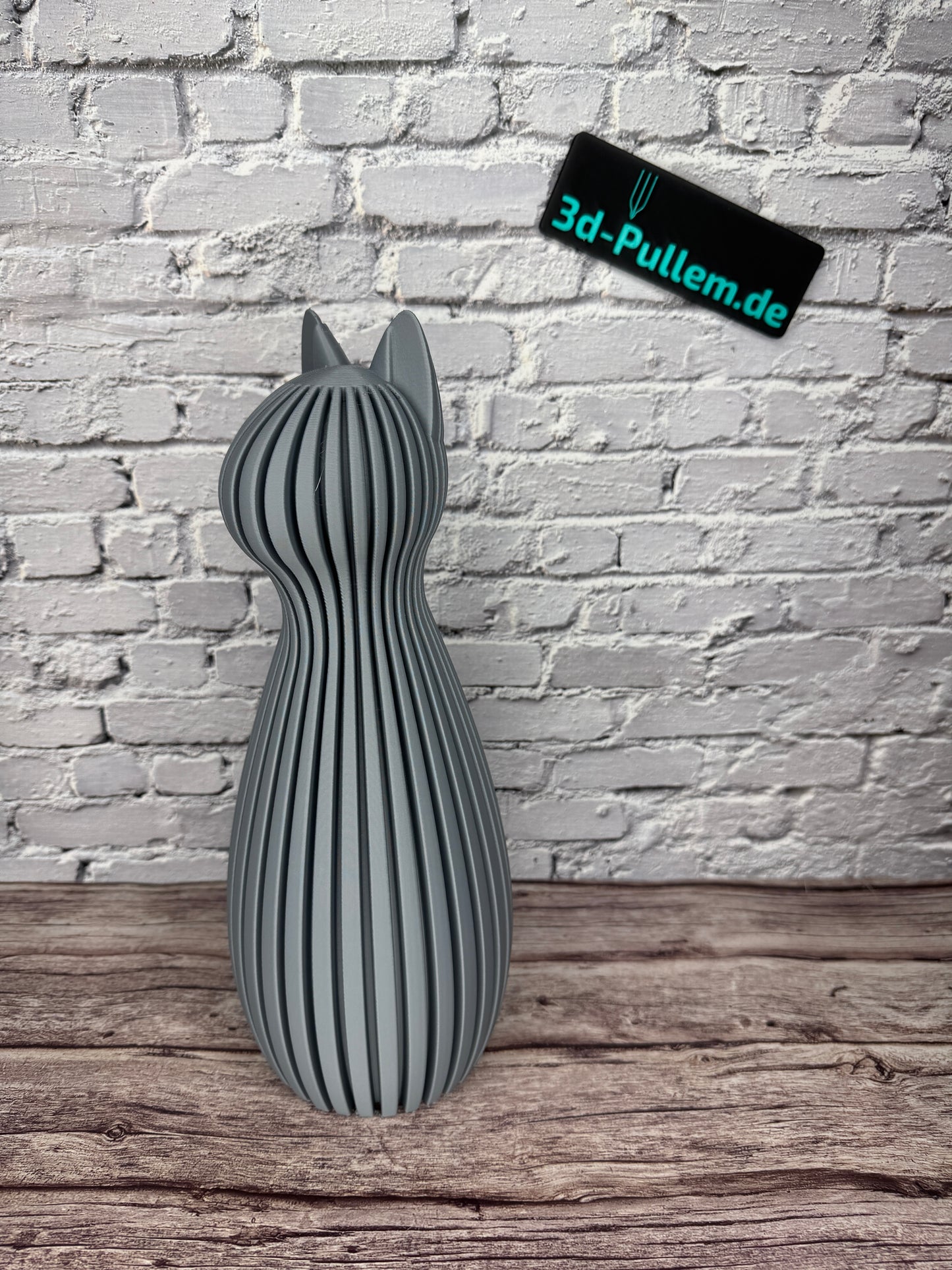 Katze_Figur_Statue_Hellgrau Größe L