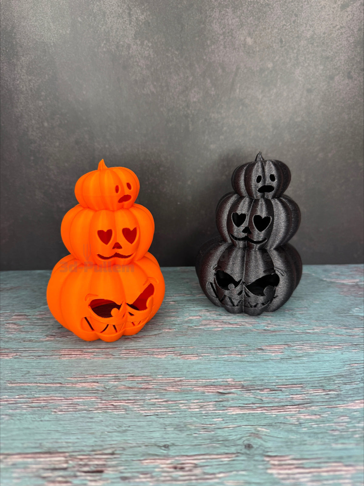 Halloween Kürbisfiguren - Classic, Trio oder mit Boo-Geist als 3d-Druck | LED-beleuchtbar