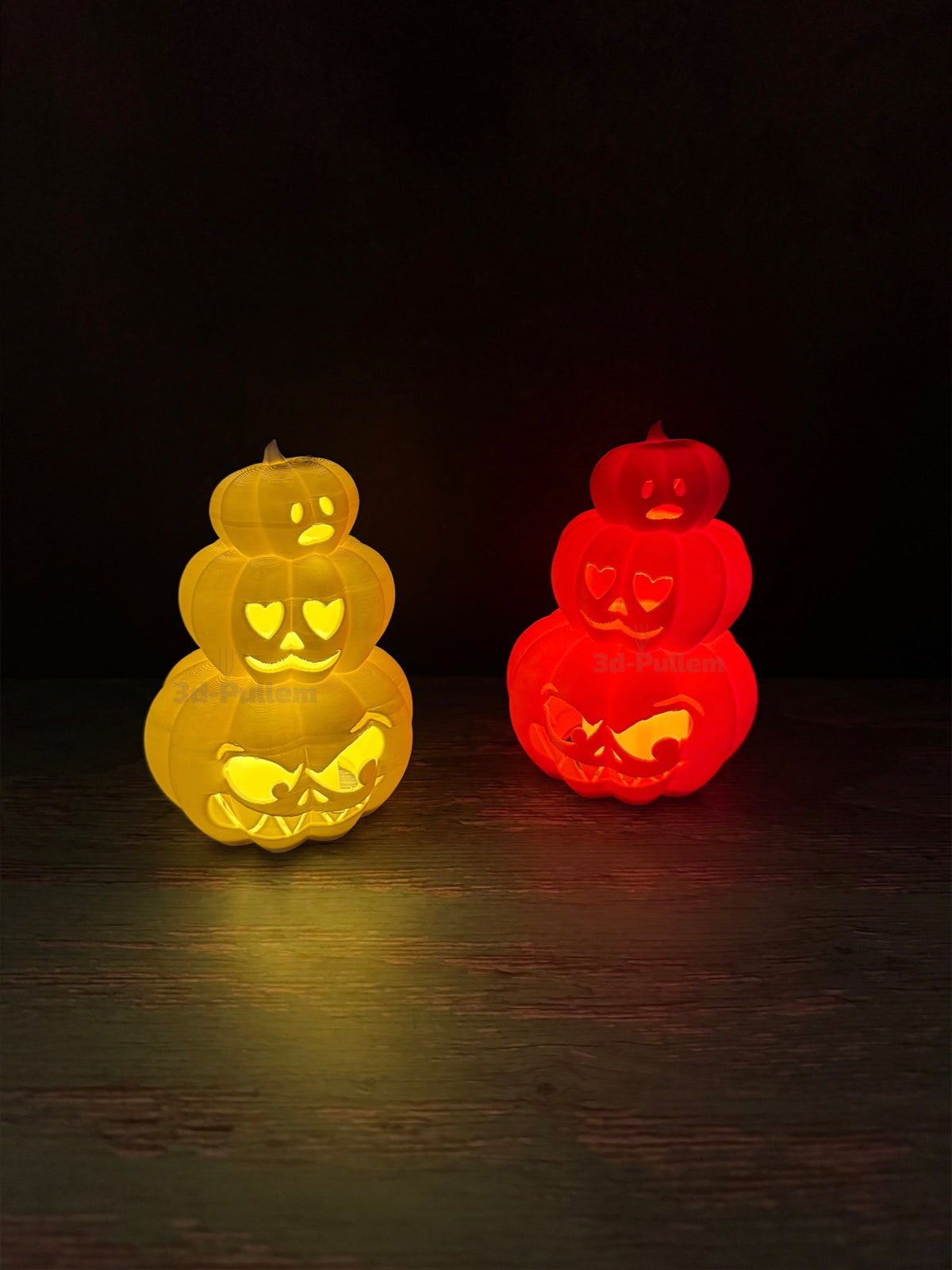 Halloween Kürbisfiguren - Classic, Trio oder mit Boo-Geist als 3d-Druck | LED-beleuchtbar