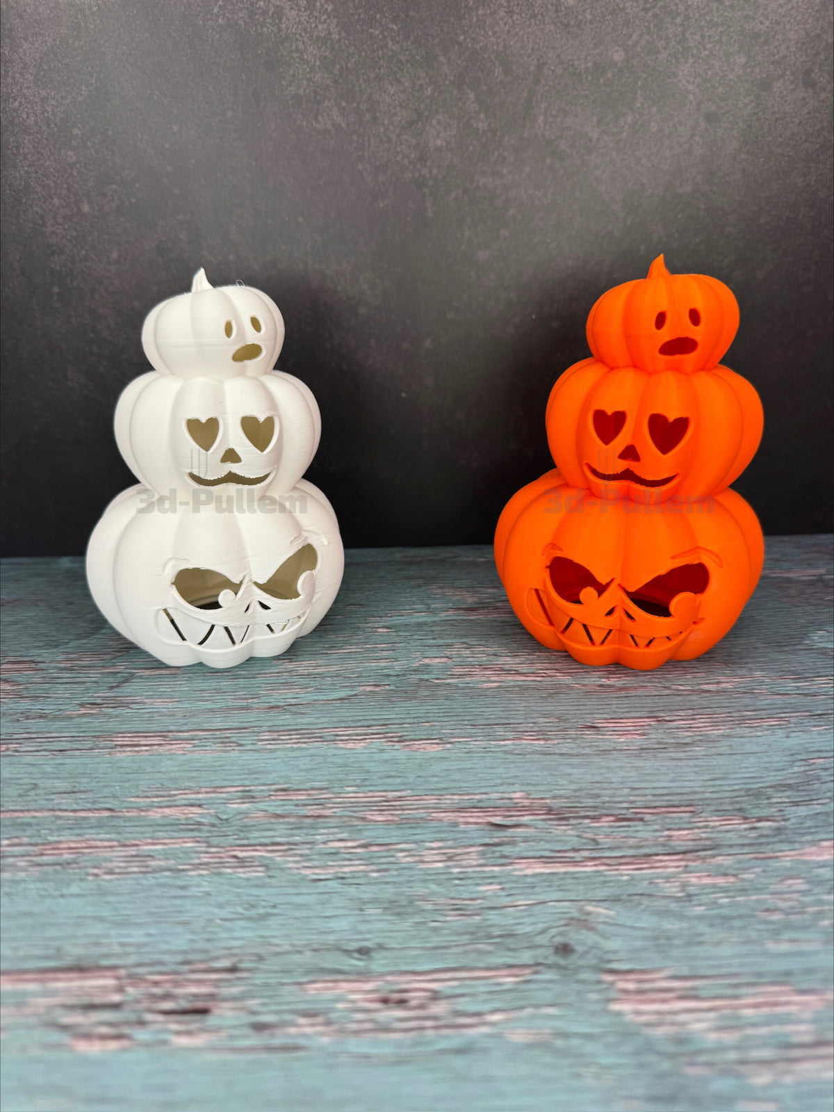 Halloween Kürbisfiguren - Classic, Trio oder mit Boo-Geist als 3d-Druck | LED-beleuchtbar