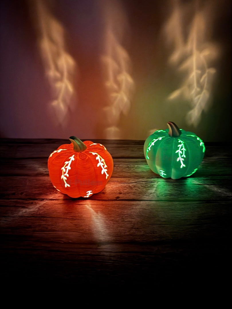 Kürbis Dekoration mit Ranken – beleuchtbarer 3d-Druck für den Herbst und Halloween - tolle Geschenkidee