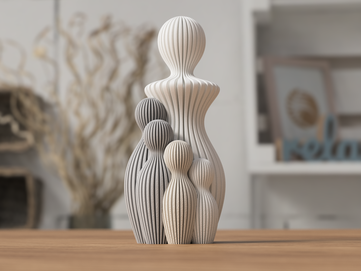 Mutter mit 4 Kindern 3d-Figur