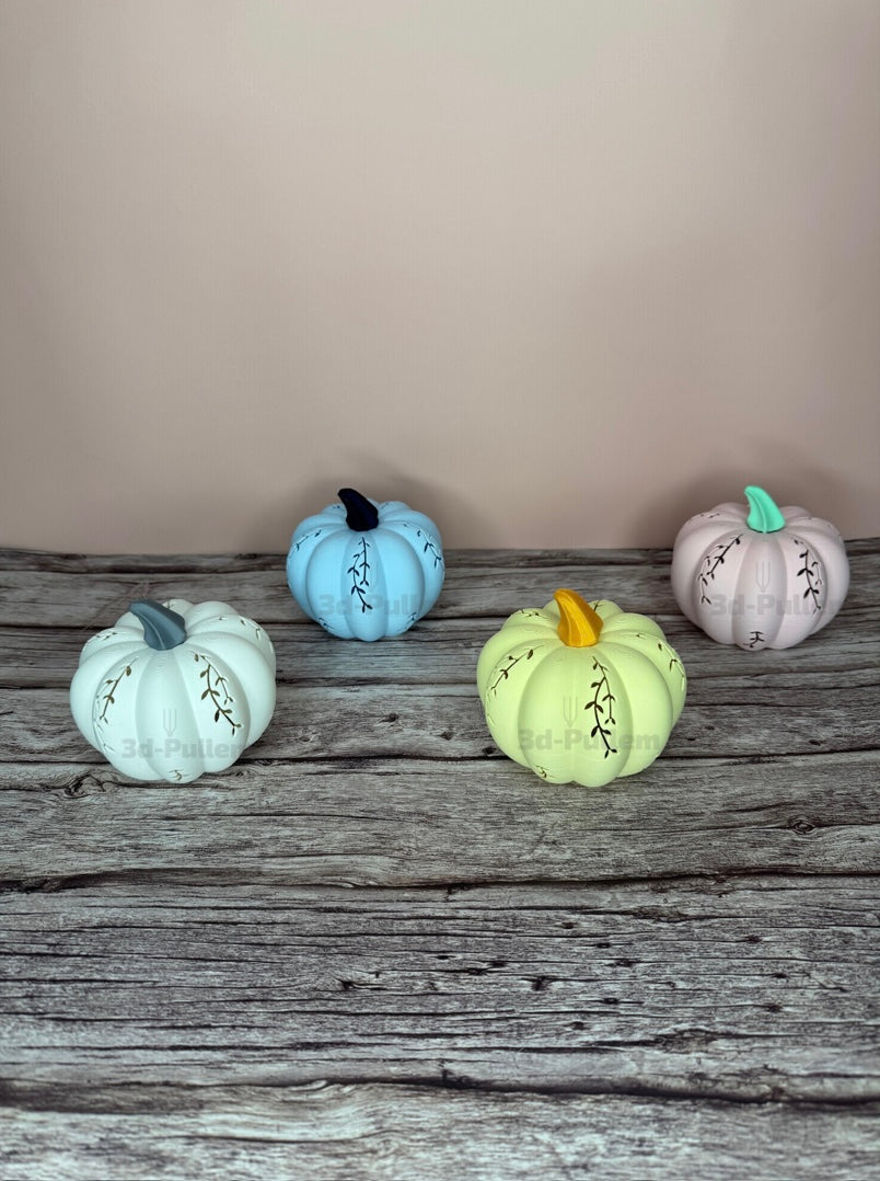 Kürbis Dekoration mit Ranken – beleuchtbarer 3d-Druck für den Herbst und Halloween - tolle Geschenkidee