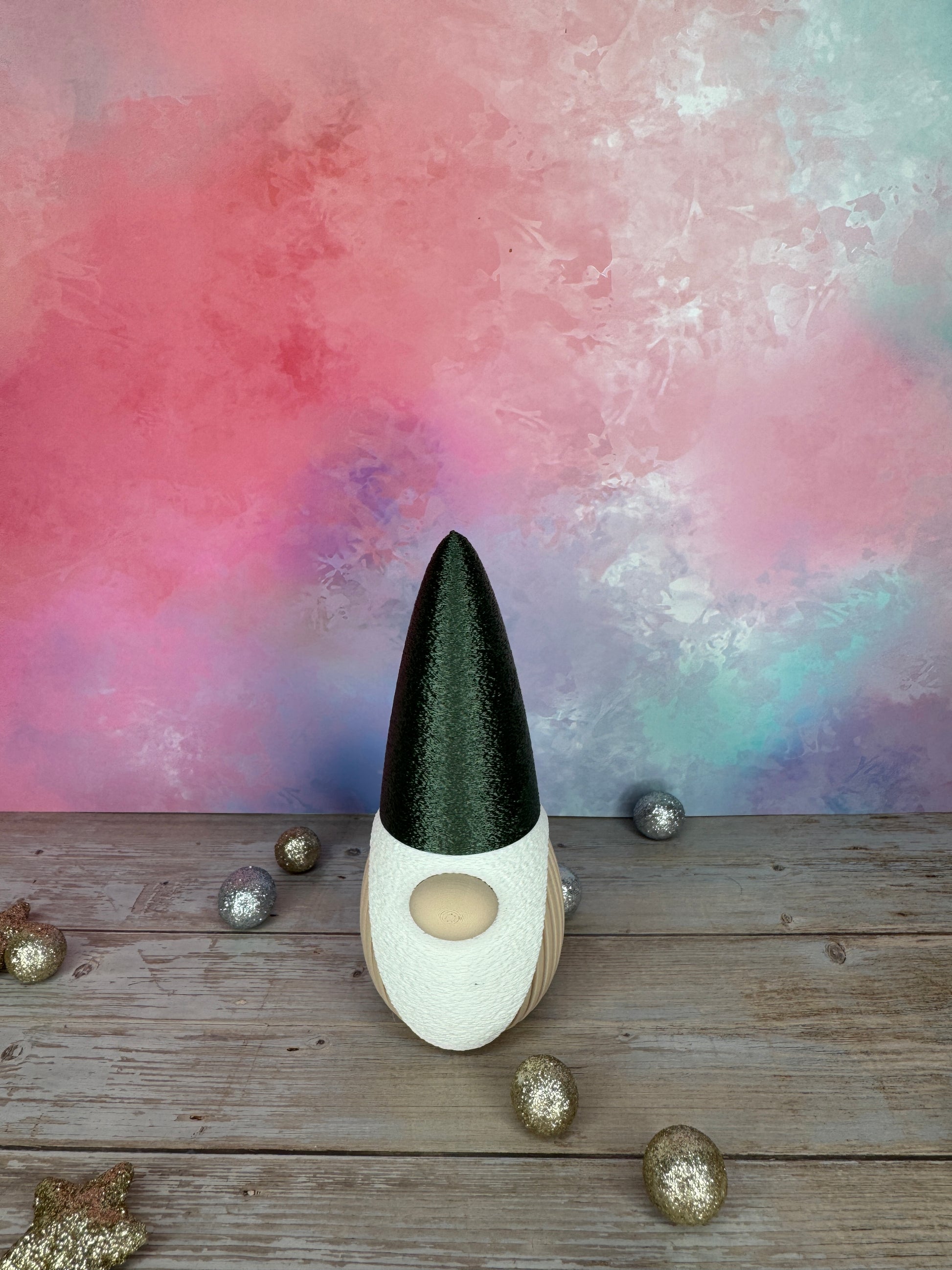 Weihnachtliche Wichtel 3d-druck, Mütze metallic-gruen